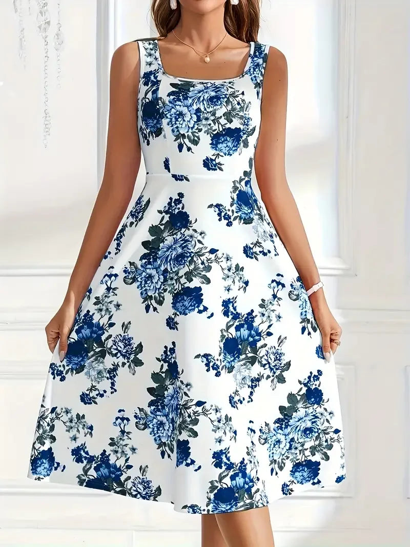 Annabelle - Elegant Floral Midi Dress