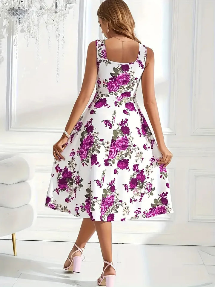 Annabelle - Elegant Floral Midi Dress