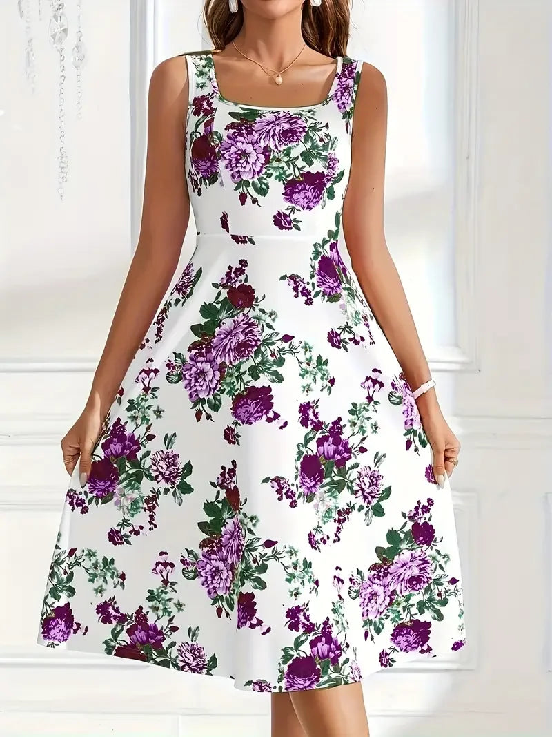 Annabelle - Elegant Floral Midi Dress