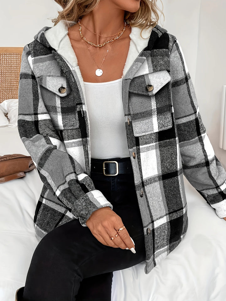Isabelle -  Casual Plaid Hooded Jacket
