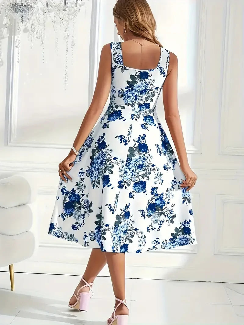 Annabelle - Elegant Floral Midi Dress