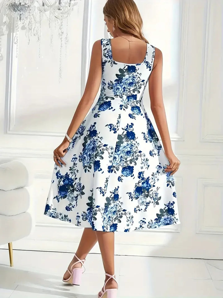 Annabelle - Elegant Floral Midi Dress