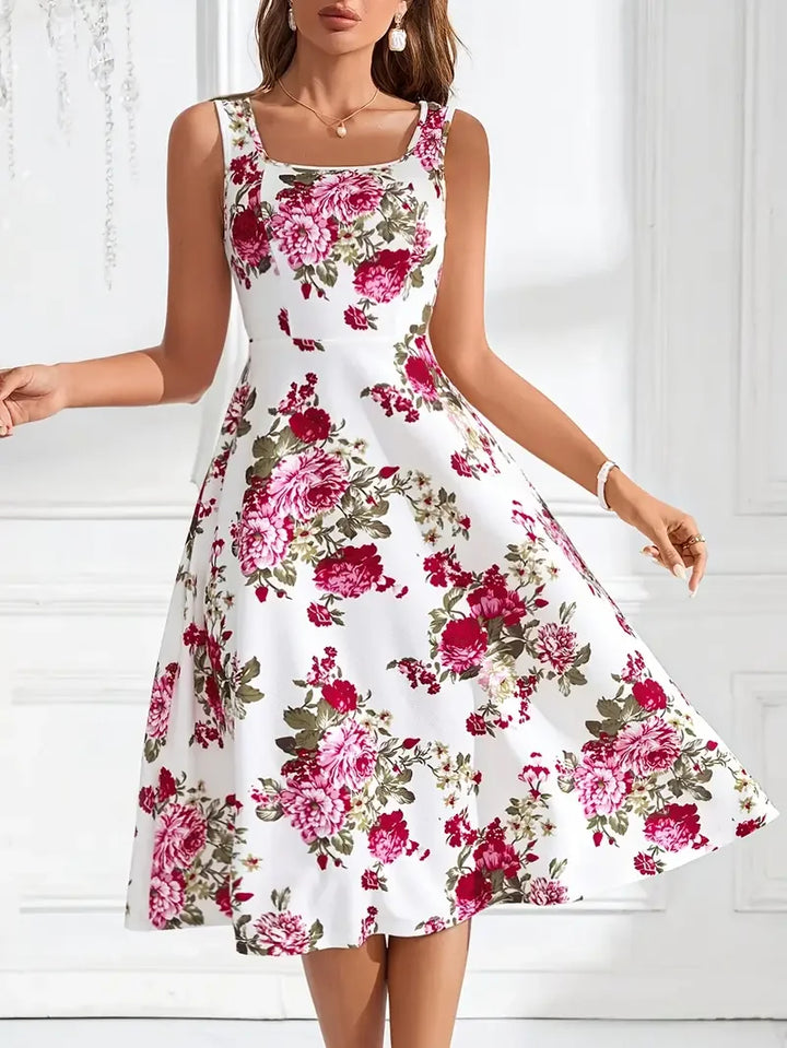 Annabelle - Elegant Floral Midi Dress