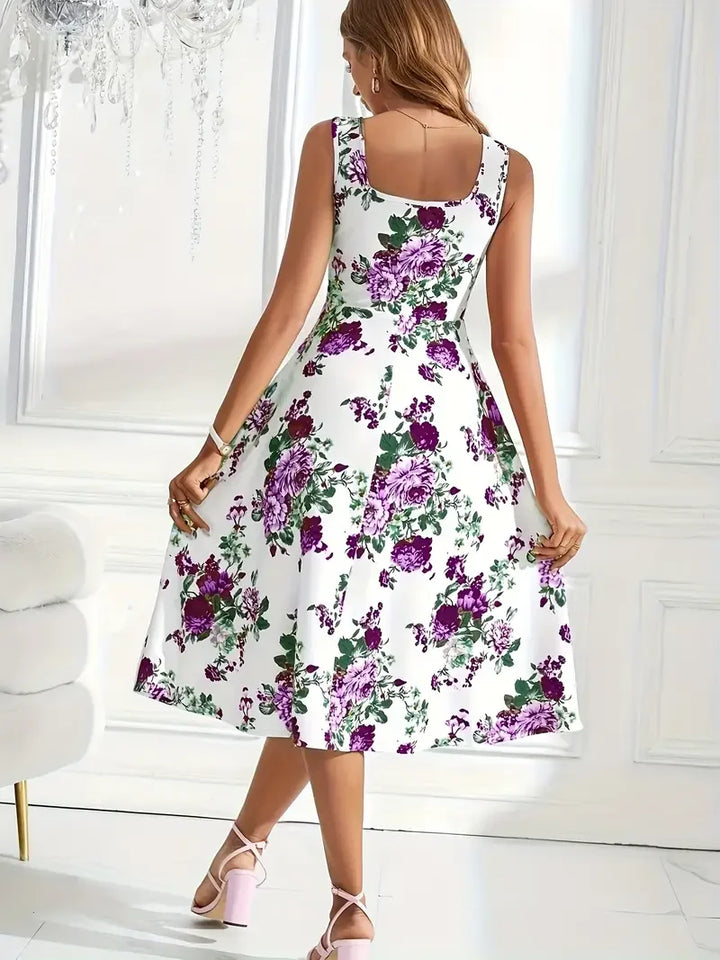 Annabelle - Elegant Floral Midi Dress