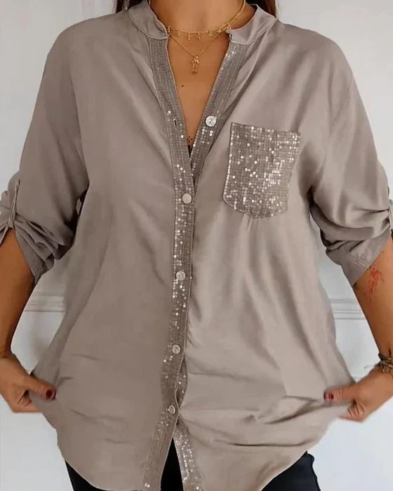 Erika - Sequins Long Sleeve Top