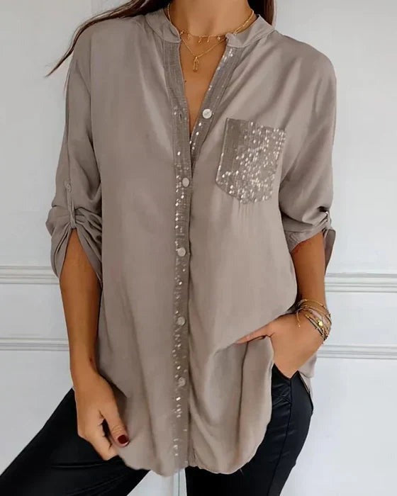 Erika - Sequins Long Sleeve Top