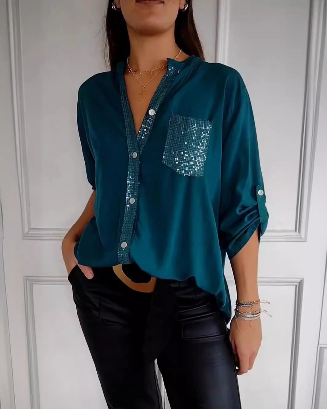 Erika - Sequins Long Sleeve Top