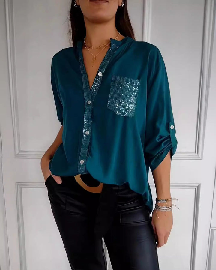 Erika - Sequins Long Sleeve Top