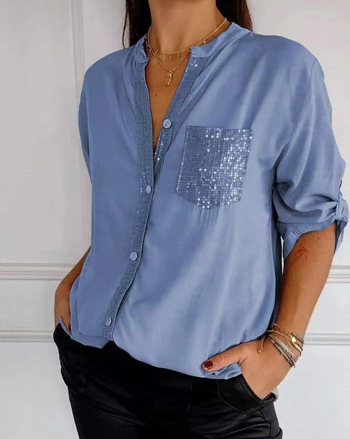 Erika - Sequins Long Sleeve Top
