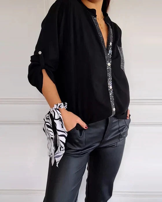 Erika - Sequins Long Sleeve Top