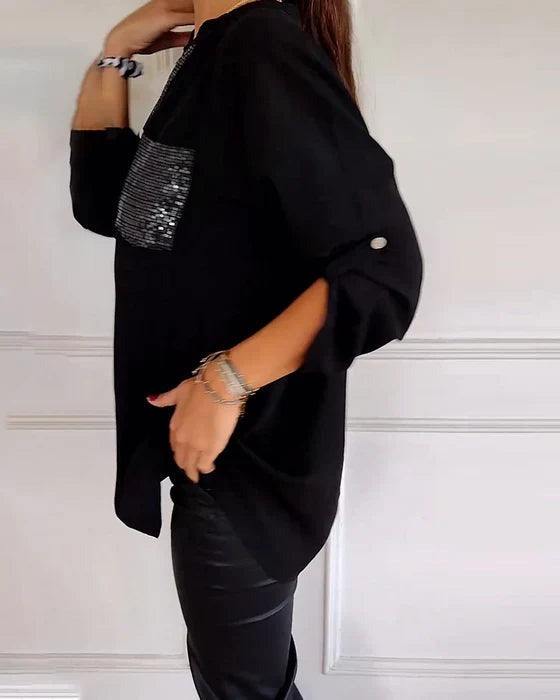 Erika - Sequins Long Sleeve Top