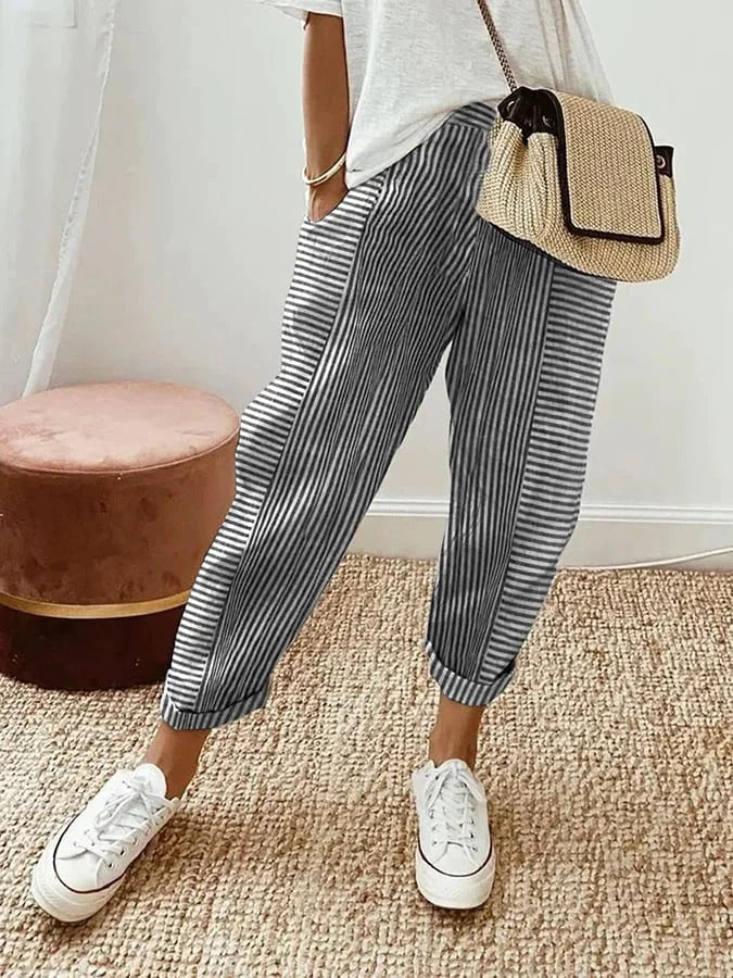 Lena - Striped Stylish Trousers