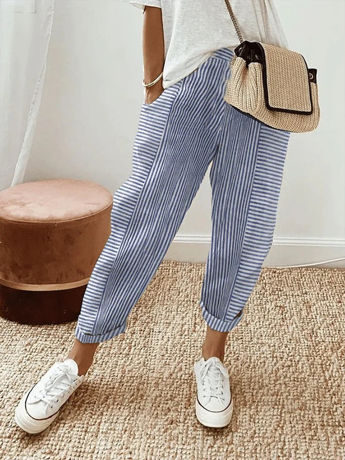 Lena - Striped Stylish Trousers
