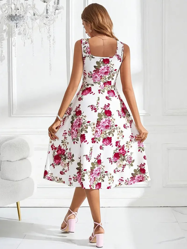 Annabelle - Elegant Floral Midi Dress