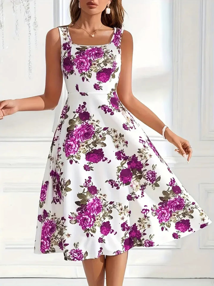 Annabelle - Elegant Floral Midi Dress