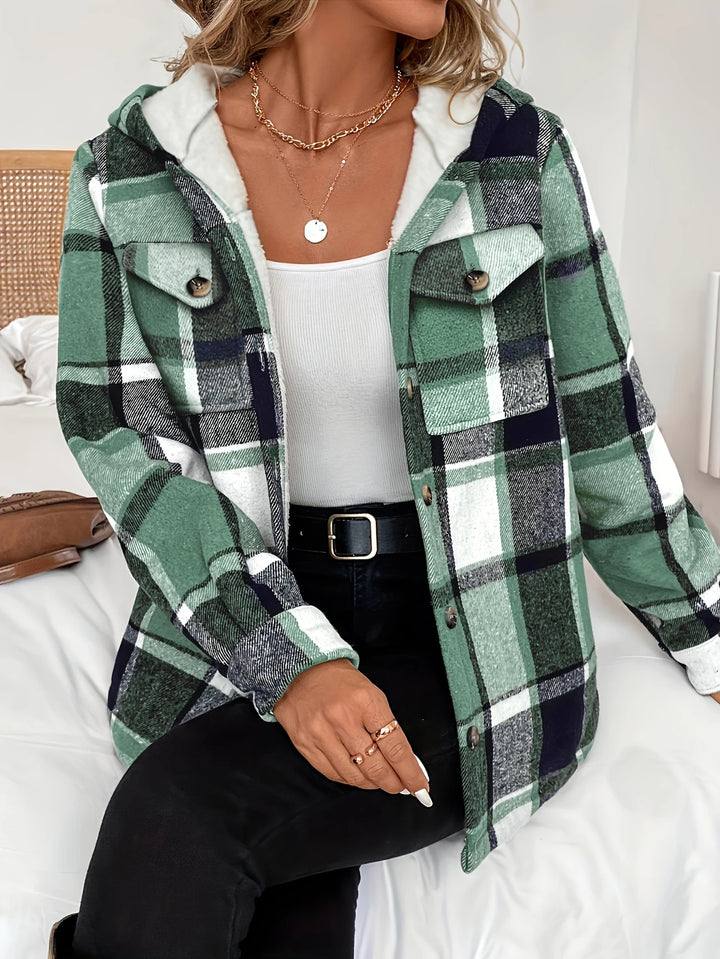 Isabelle -  Casual Plaid Hooded Jacket