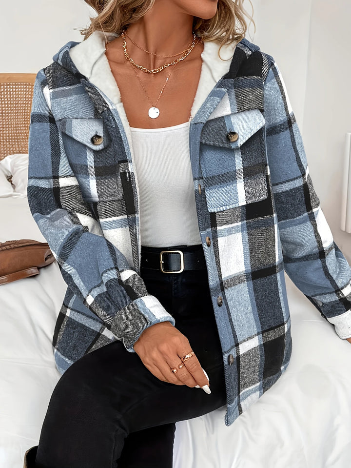 Isabelle -  Casual Plaid Hooded Jacket