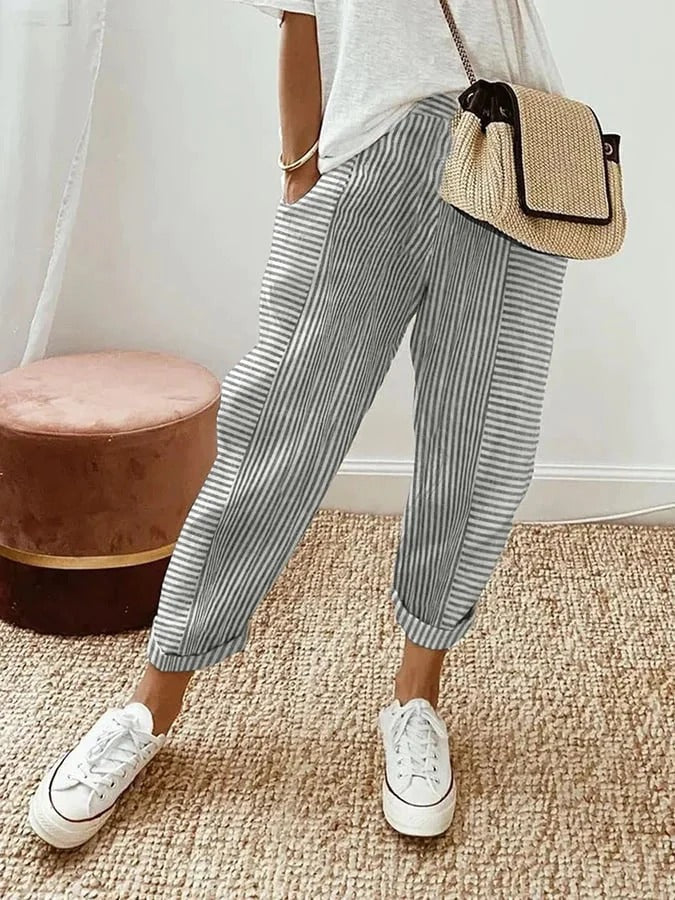 Lena - Striped Stylish Trousers