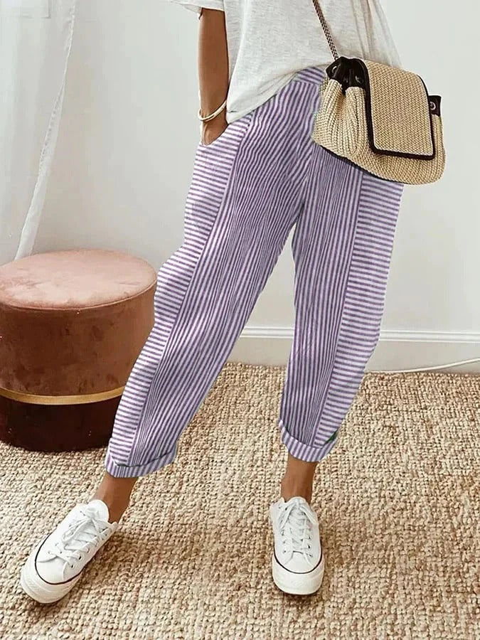 Lena - Striped Stylish Trousers