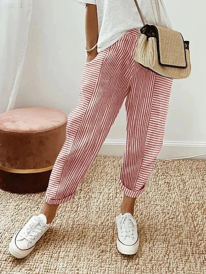 Lena - Striped Stylish Trousers