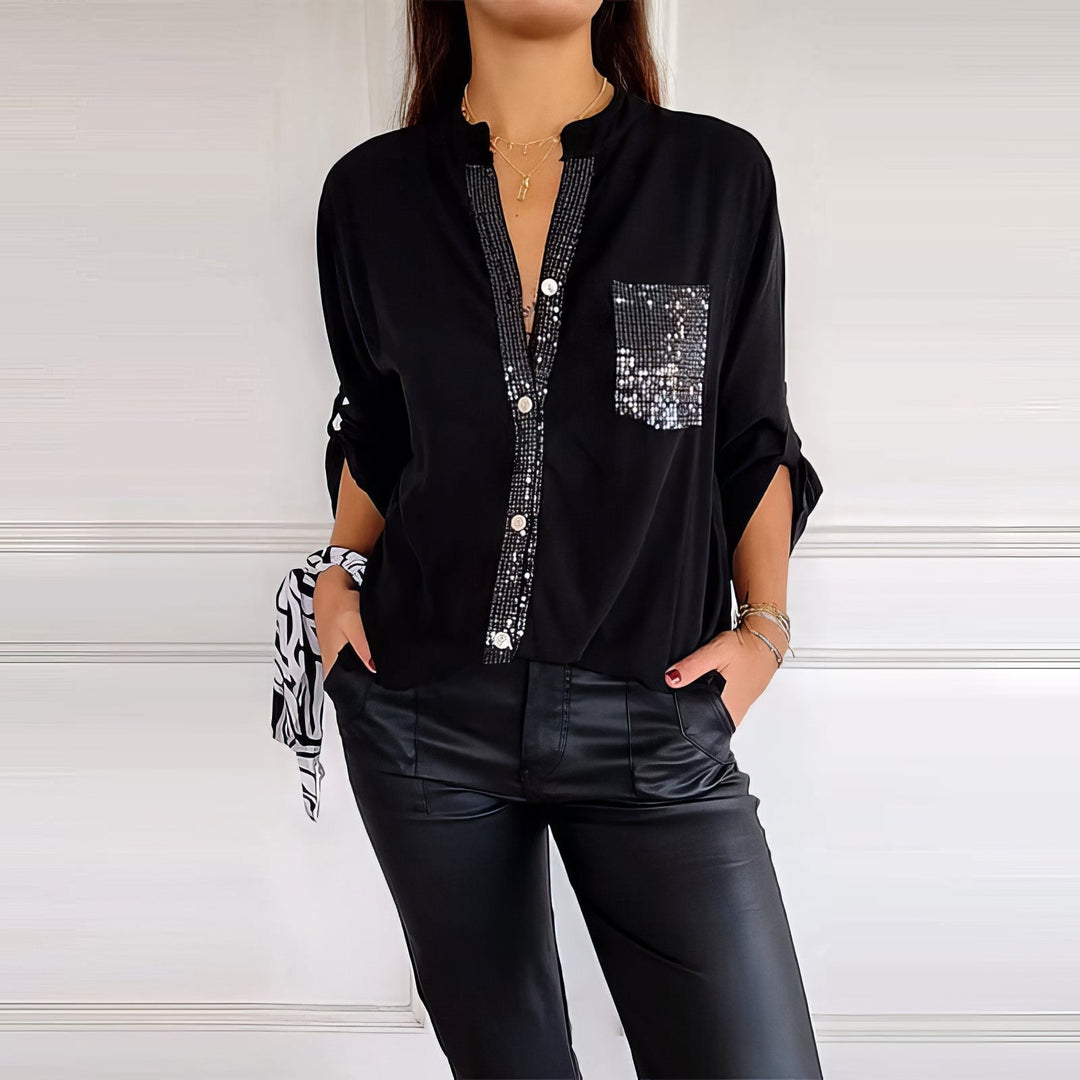 Karen – Patchwork Sequin Top