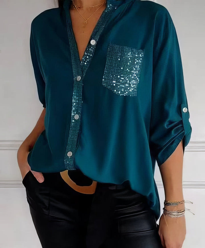 Karen – Patchwork Sequin Top