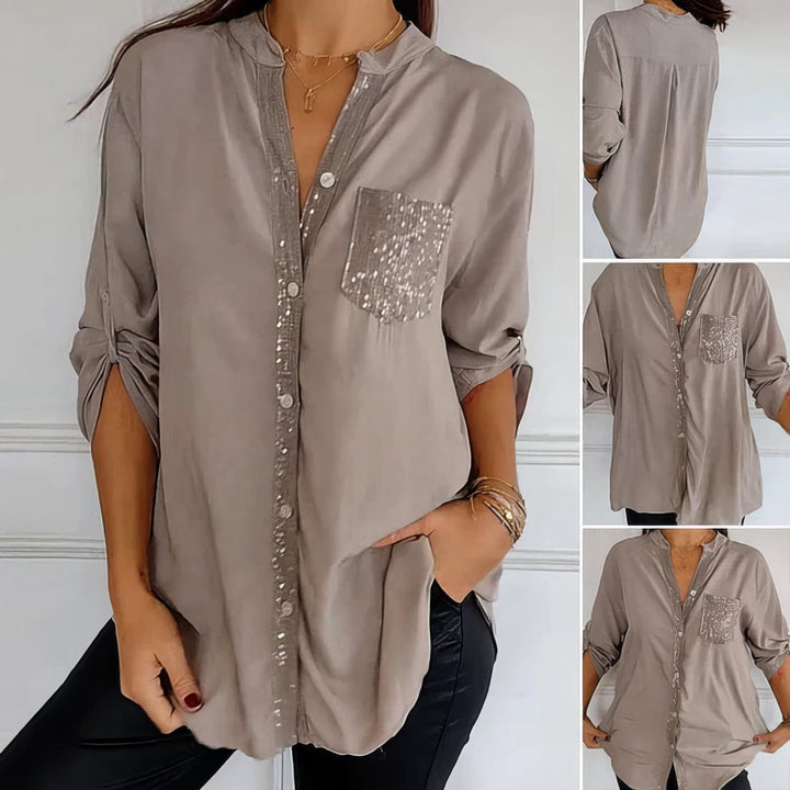 Karen – Patchwork Sequin Top